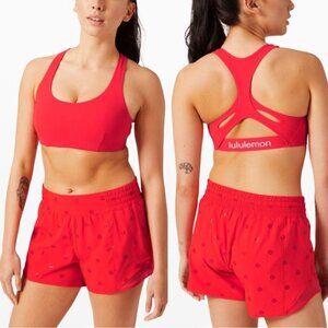 Lululemon | Carnation Red Strong Identity Bra | Size 4